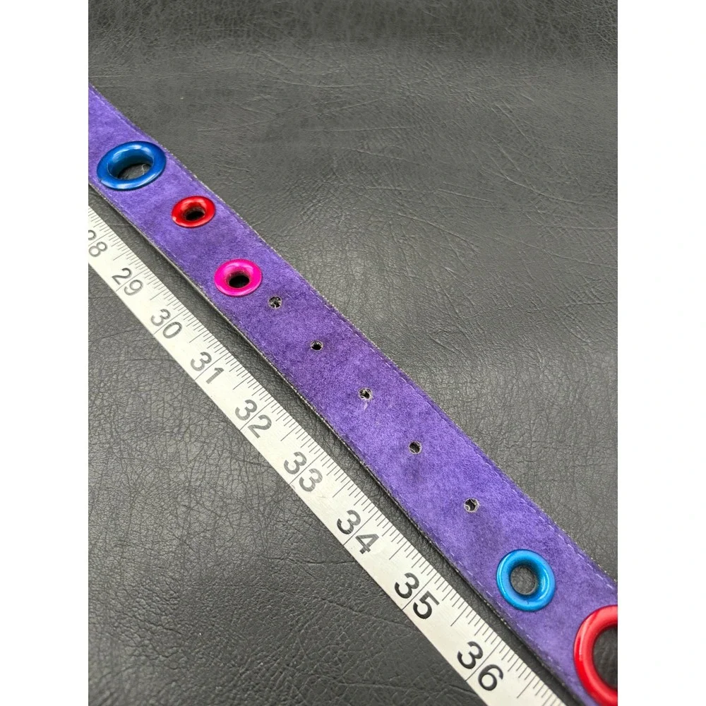 Vintage Compagnie Internationale Express Purple Suede Belt Colorful Grommets 90s